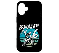 Kids Braaap Im 6 Dirt Bike 6th Birthday Bday Motocross Boys Coque pour iPhone 16