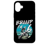 Kids Braaap Im 6 Dirt Bike 6th Birthday Bday Motocross Boys Coque pour iPhone 16 Plus
