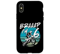 Kids Braaap Im 6 Dirt Bike 6th Birthday Bday Motocross Boys Coque pour iPhone X/XS