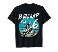 Kids Braaap Im 6 Dirt Bike 6th Birthday Bday Motocross Boys T-Shirt