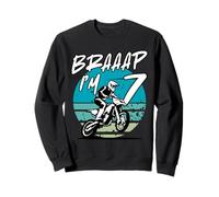 Kids Braaap Im 7 Dirt Bike 7th Birthday Bday Motocross Boys Sweatshirt