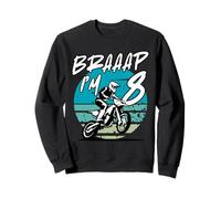 Kids Braaap Im 8 Dirt Bike 8th Birthday Bday Motocross Boys Sweatshirt
