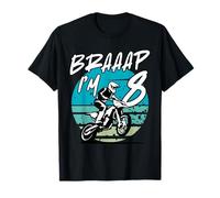 Kids Braaap Im 8 Dirt Bike 8th Birthday Bday Motocross Boys T-Shirt