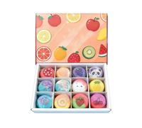 Kids Bubble Balls - 12 Fruit Spa Set, Surprise Toy Vacation Pack | Kids Fruit Bath Fizzies Set with Toys Inside for Bathtub Bathroom Party Hotel Vacation Daycare Center