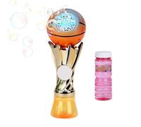Kids Bubble Machine - Light Up Handheld Blower Toy for Outdoor Play | Sturdy Resin with Bright LED Effects, Easy Press Bubble Maker for Backyard Beach Party Preschool Birthday Fun