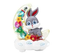 Kids Car Toy, Bunny Car Toy, Electronic Bunny Vehicle, Light Up Car Toys, Fun Educational Car Toy with Light Up Features, Transparent Gear Moon Rabbit Automatic Driving Toys for Home Entertainment