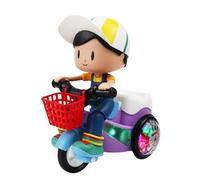 Kids Car Toy, Electric Tricycle with Lights and Music, 360° Rotating Ride on Game Preschoolers, Fun Musical Toy for Boys Girls, Indoor Travel School Home Playtime Entertainment