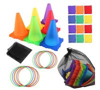 Kids Carnival Games - Throwing Rings LED Cones | Throwing Game Set Carnival Gamess | Carnivals Party Gamess, Bean Bags | Lawn Games Supplies for Kids Adults Indoor Outdoor