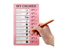 Kids Chore Chart, Reusable Task Board, Detachable Cardstock Cards Planner Board for Kids Teens Daily Routine Allowance Tracker Home School Rv Travel Planner Chore System 7.87x4.72 pouces