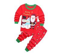 Kids Christmas Pyjamas Set Boys Xmas Pjs Girls Elk Reindeer Santa Claus Dinosaur Clothing Little Toddler Winter Pajamas Children Clothes Sleepwear Long Sleeve Shirts Outfits 1-7 Years