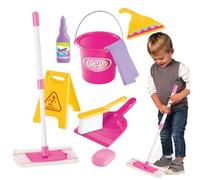 Kids Cleaning Playset - Toy Broom Mop Set, Home Helper Accessories, Imaginative Chore Gear | Colorful Réalistic Tool Simulation Build, Safe Lightweight Assembly Structure for Indoor Playrooms