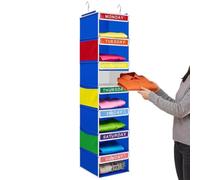 Kids Closet Organizer - Portable Weekly Outfit Shelf Rack | Streamline Morning Routines For Children Using A Convenient Foldable Weekly Clothes Organizer With Dedicated Daily Shelves.