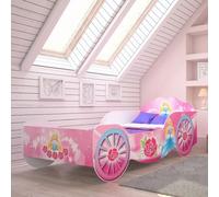 Kids Collective Carrosse Lit pour Enfant Fille 70x140 cm | 80x160 cm avec sommier | Lit de Jeu Princesse pour Enfant 70x140 cm