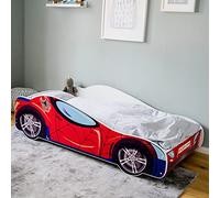 Kids Collective Lit Auto 140 x 70 cm Lit de Jeu pour Enfant avec sommier à Lattes 70 x 140 cm