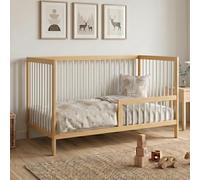 Kids Collective Lit bébé à barreaux avec Protection Anti-Chute en Bois de hêtre Robuste, lit Junior évolutif fabriqué en Europe, idéal Chambre bébé et Enfant - 60x120 cm Naturel/Blanc