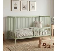 Kids Collective Lit bébé à barreaux avec Protection Anti-Chute en Bois de hêtre Robuste, lit Junior évolutif fabriqué en Europe, idéal Chambre bébé et Enfant - 60x120 cm Vert