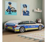 Kids Collective Lit de Voiture pour Enfant - 70 x 140 cm et 80 x 160 cm - avec Protection Anti-Chute - Sommier Inclus - 80 x 160 cm