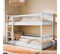 Kids Collective Lit mezzanine, pour enfant, superposé, en pin massif, bords arrondis, transformable en 2 lits. Tailles : 80 x 180, 90 x 190, 90 x 200 cm, 80 x 180 cm, du 3 au 12 ans, blanc