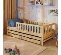 Kids Collective Lit pour enfant avec lit gigogne et deux tiroirs anti-chute et sommier à lattes, disponible en plusieurs tailles : 80 x 160, 80 x 180, 90 x 200 cm, 90 x 190 cm, pour enfants de 4 à 13