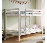 Kids Collective Lit superposé 90 x 200 cm Lit pour Enfant en Bois, certifié en 747, Peu encombrant, 206 x 96 x 146 cm (l x p x h), Blanc, de 4 à 18 Ans