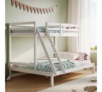 Kids Collective Lit superposé pour Enfant 90x200 | Lit d'enfant avec Grand lit 140x200 cm en Bas, certifié en 747, Stable & Robuste | 206x147x145 cm (lxpxh) | Blanc