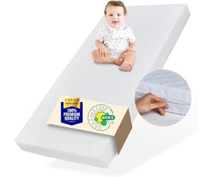 Kids Collective Matelas bébé 60 x 120 cm avec Drap-Housse et Housse Lavable | Matelas pour lit d'enfant | Matelas en Mousse Froide de qualité supérieure 120 x 60 cm