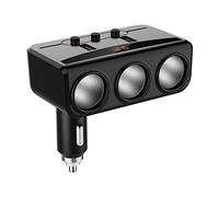 Kids&Cotton Car Accessories, Multi-Function Transfer Multi-Purpose Plug Car Charger Power Distribution Car Charger (Color : Black)