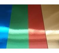 Kids Create Lot de 24 feuilles de Papier de couleur métallique effet miroir Format A4 300 g/m ² Couleurs assorties