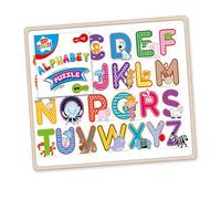 Kids Create Planche à puzzle en bois avec lettres de l'alphabet et animaux