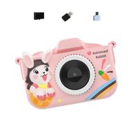 Kids Digital Camera 32G Shockproof with Lens Auto Educational Learning Games & Silicone Case Blue Children Camera