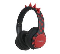 Kids Dino Bluetooth Casque Casque enfants avec limiteur de décibels Casque sans fil + câble AUX Black / Red imoshion