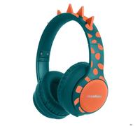 imoshion imoshion Kids Dino Bluetooth Casque Casque pour enfants avec limiteur de décibels Casque sans fil + câble AUX Petrol Green / Orange Vert