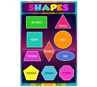 Kids Educational Shapes Poster - Math Learning Chart for Toddlers & Preschool Classroom Decor, Wall Art for Teachers, School and Homeschool Supplies(Framed,12x18inch(30x45cm))