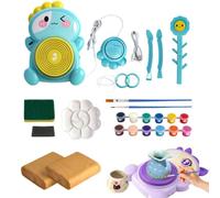 Kids Electric Pottery Wheel DIY Clay Craft Kit,with Air Dry Clay(Green)