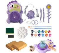 Kids Electric Pottery Wheel DIY Clay Craft Kit,with Air Dry Clay(Purple)