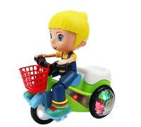 Kids Electric Tricycle, Musical Light Vehicle, Rotating Ride Toy, Dynamic Sound Car Game for Preschoolers Travel Home Playtime School Boys Girls Indoor Outdoor Fun Activity Learning Entertainment Use