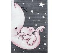 Kids Éléphant tapis chambre d'enfant poils ras rectangle 200x290cm roses