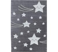 Kids Étoiles tapis chambre d'enfant poils ras rectangle 200x290cm gris