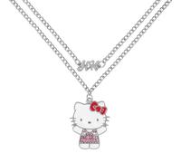 KIDS EUROSWAN Hello Kitty Ensemble collier plaqué argent avec pendentif dessin animé pour fille, taille unique, Plaqué argent, Pas de gemme