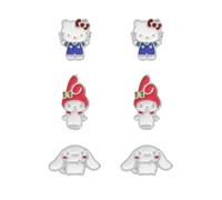 KIDS EUROSWAN Hello Kitty Ensemble de boucles d'oreilles à tige assorties pour filles, taille unique, Métal, Pas de gemme