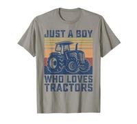 Kids Farm Just A Boy Who Loves Tractor Farmer Todller Boys T-Shirt