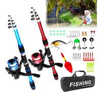 Kids Fishing Kit,Kids Starter Kit,180cm,Complete Fishing Accessories Kit,Telescopic Fishing Rod With Reel,Reel,Portable Reel