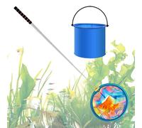 Kids Fishing Net, Extendable Handle Design, Foldable Buckets Included, Lightweight Catching Tool for Beach Trips, Camping, Poolside, and Backyard Outdoor Play, 16.14x35.43 inches