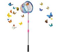 Kids Fishing Nets, Crab Catching Toy, 3 Pack Retractable Heavy-Duty Poles, Non-Slip Soft Handle Design, Outdoor Skimmer Gear for Summer Camping Crabbing Game Or Butterfly, 9.84 in