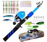 Kids Fishing Rod, Comfortable Portable Soft Fshing Set, Fishng Pole, Softe Telescopic Kid Fishinng Pol with Bag Breathable Wear-Resistant Fish Rode & Reel Combos for Camping, Hiking, Backpacking