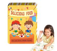 Kids Food Cards Lot de 48 cartes éducatives Flash Deck, jeu éducatif ludique avec illustrations lumineuses, activités de mémoire amusantes pour l'école maternelle, école à domicile, ressources pour