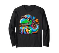 Kids Funny Pi Day Dinosaure Science Maths Manche Longue