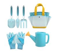 Kids Gardening Set - 11.81 inch 6 Piece Educational Tool Kit | Child Sized Gardening Gloves and Tools, Pretend Play Set for Digging Watering, Planting Flowers Vegetables and Yard Play