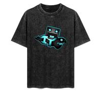 Kid's Geometry Dash Adam Dotan Summer Casual Tee Short Sleeve Crew Neck Cotton Tops Unisex Washed Vintage T-Shirt Black L