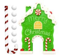 Kids Gingerbread House Golf Toy Kit - Festive Game, 1 Set Paper Play for Family Bonding, Party Activity with Interactive Fun, Seasonal Entertainment, Holiday Sport for Indoors, Outdoors and Gatherings